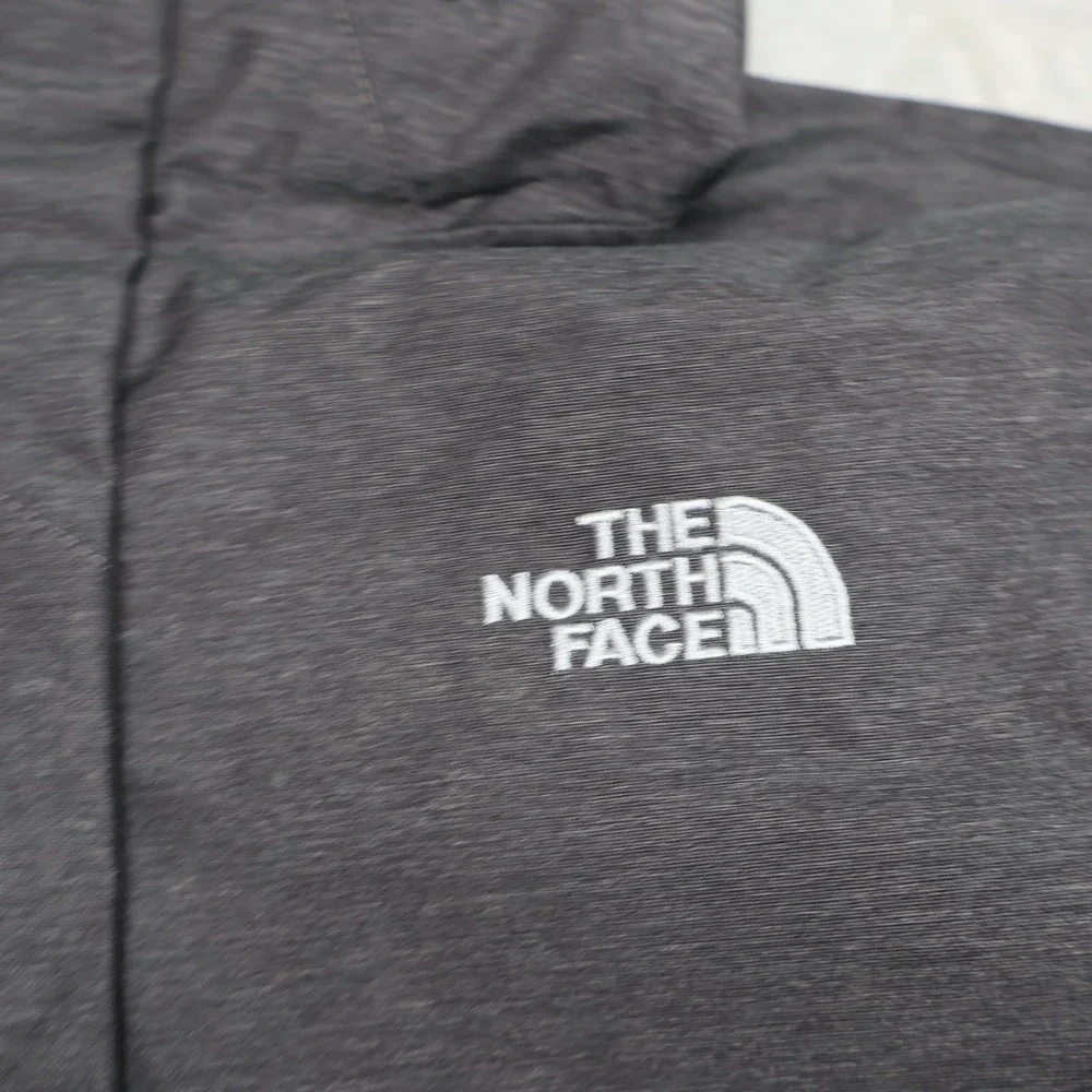 North Face Jacket Womens Small Grey Heathered Waterproof Wind Rain Light LOGO